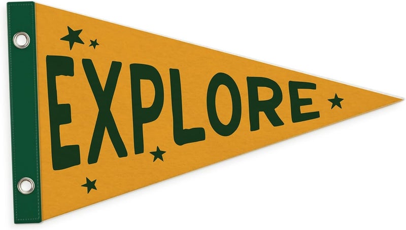 MOFUYU Boys Room Decor,Nursery Decor Pennant Banners Flags,Camping Decor Wall Hanging Felt Banner Decor for Toddler,Boy Room,Nursery,Kids Playroom,Cabin 7.4x14 Inch - Image 1
